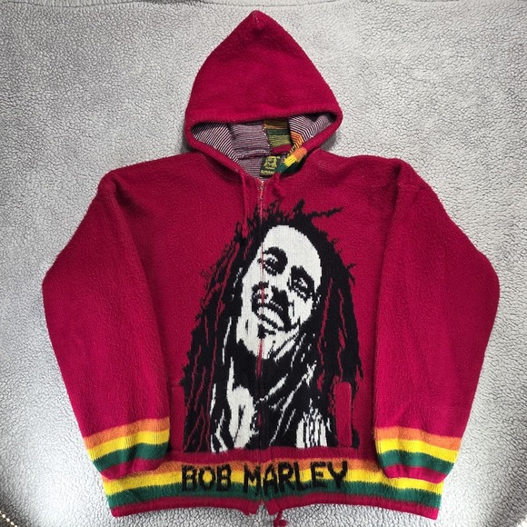 Vintage Bob Marley Sweater Hoodie Jumper Tejidos Ruminahui Hooded Knitted‎ Wool